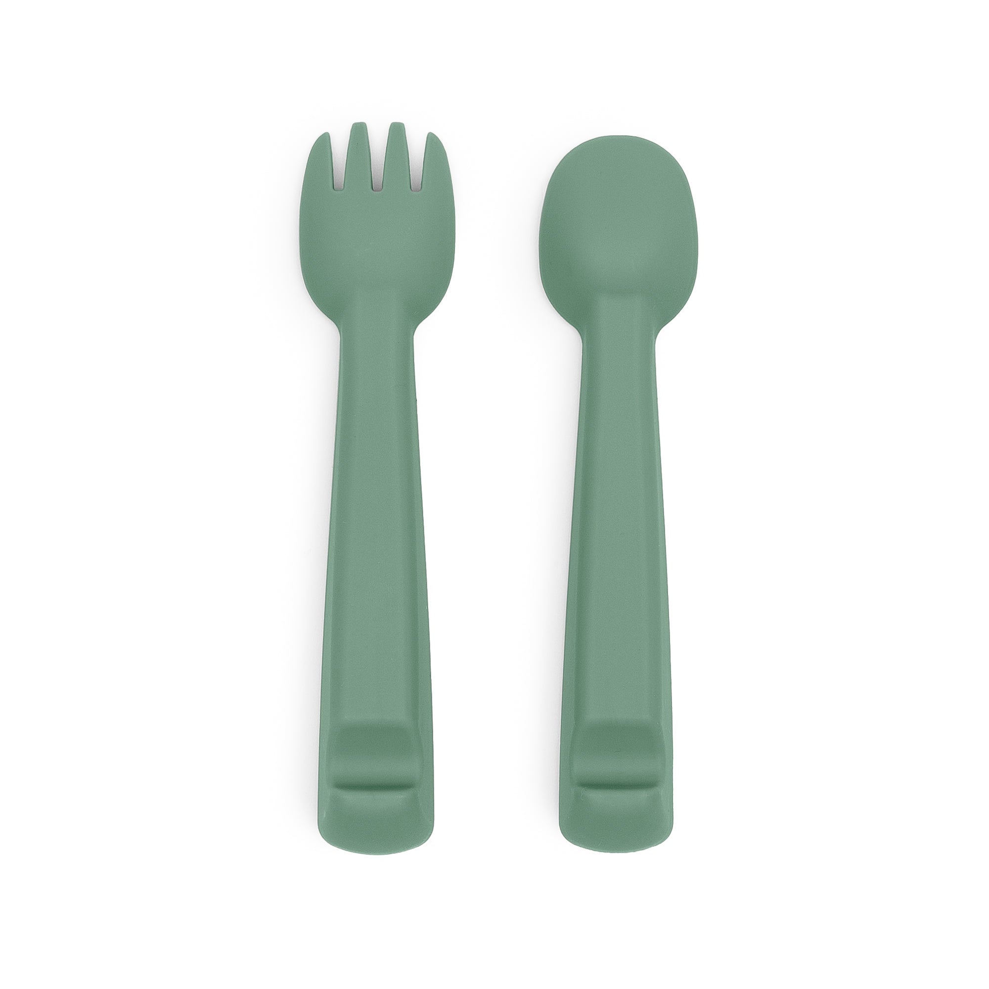 baby spoon fork silicone sage back