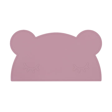 Silicone bear kids placemat in the shade dusty rose