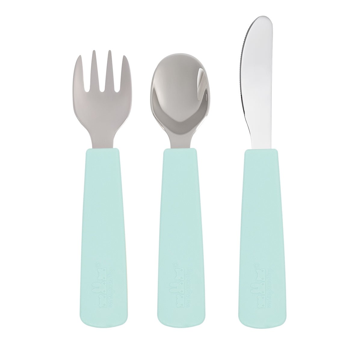 Minty Green Silicone Toddler Cutlery Set