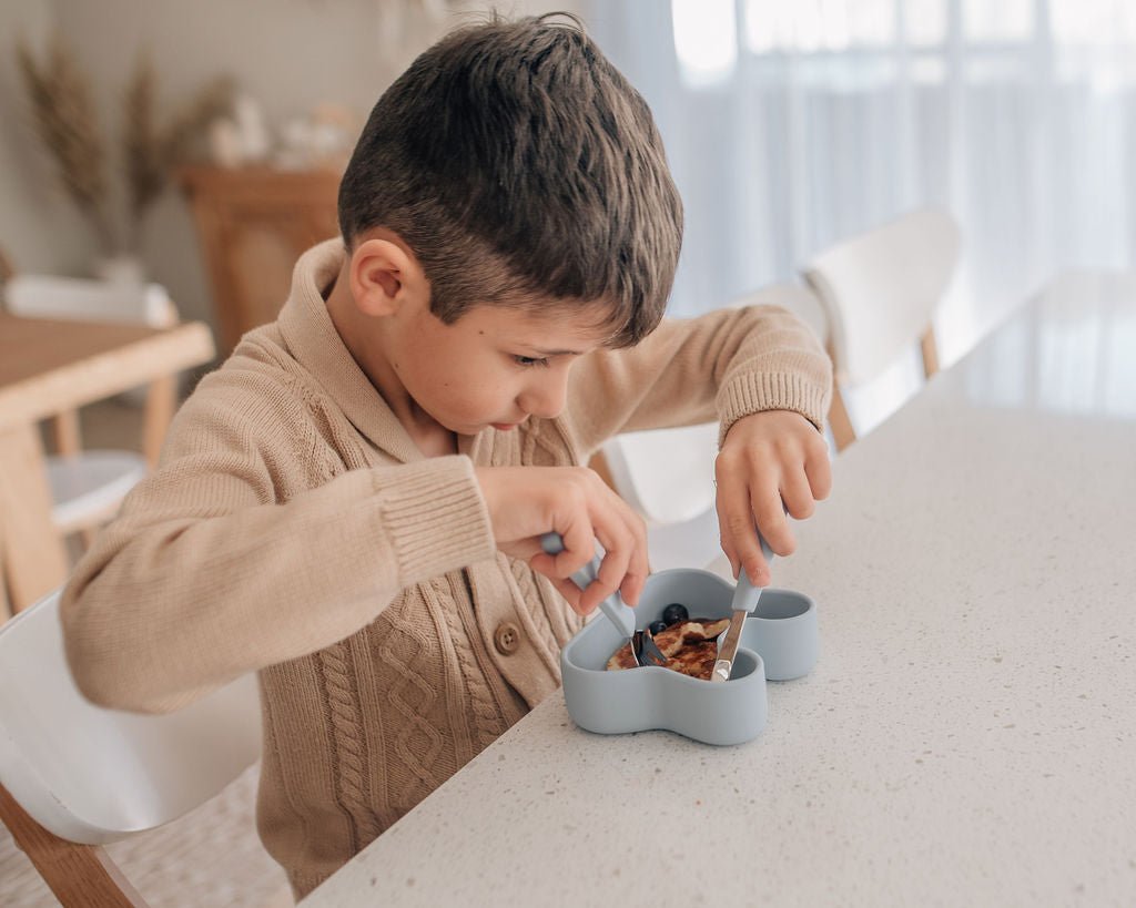 toddler feedie cutlery set - powder blue