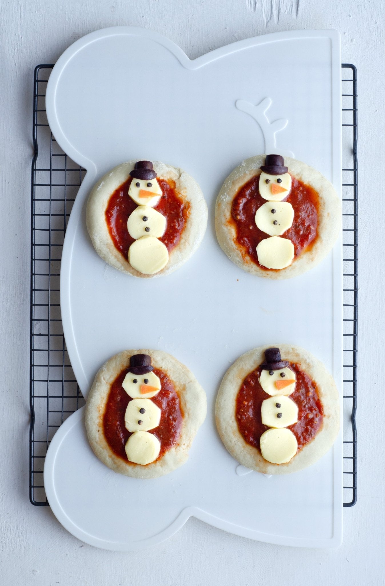 Pizza Snowmen for Christmas