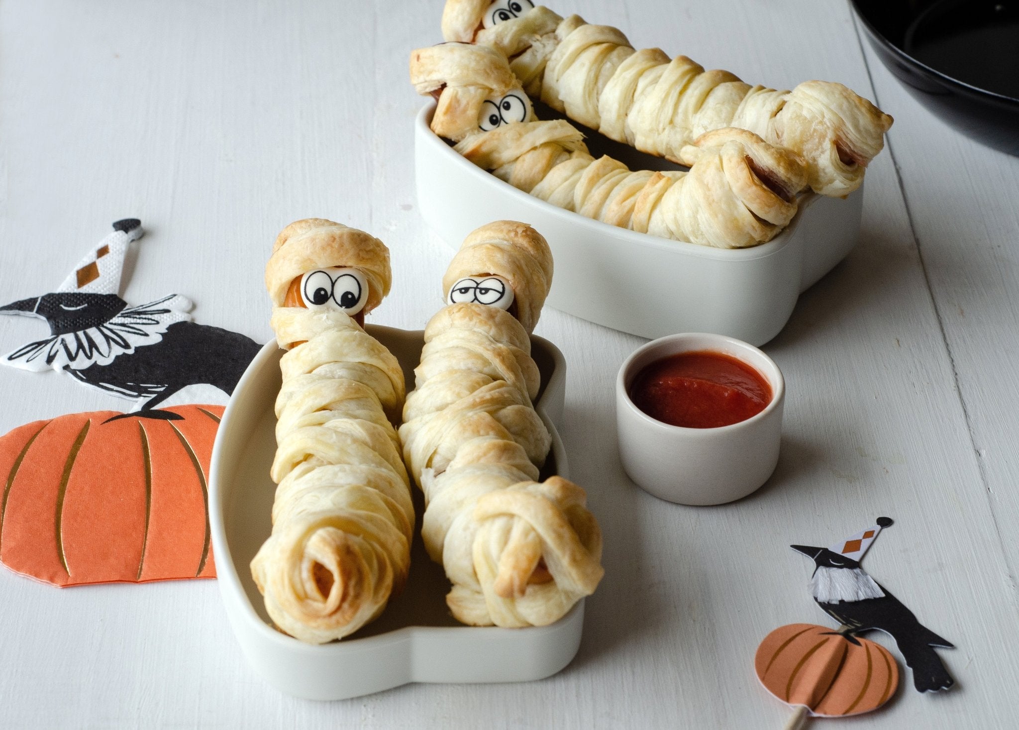 Halloween Sausage Mummies