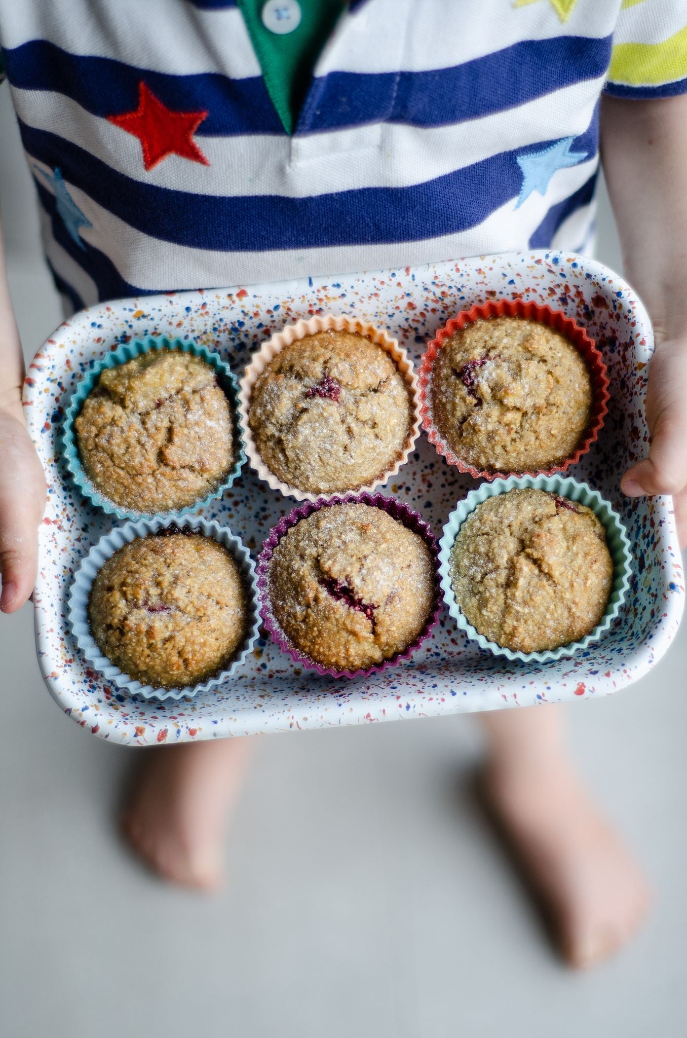 Jam Filled Oat Muffins