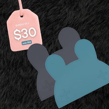 Bundle of 2 Bunny Placies® - Charcoal & Blue Dusk