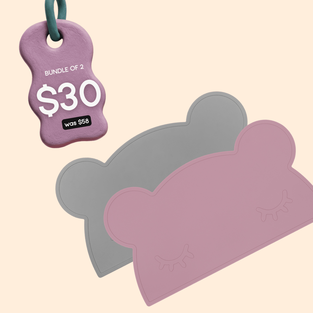 Bundle of 2 Bear Placies® - Dusty Rose & Grey