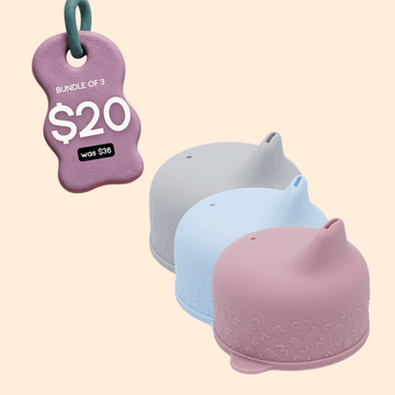 Bundle of 3 Sippie Lids - Grey, Powder Blue, Dusty Rose