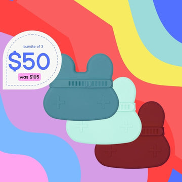 Bundle of 3 Bunny Snackies® – Blue Dusk, Mint & Rust