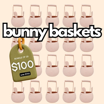 Bundle of 20 x Easter Bunny Basket - Blush