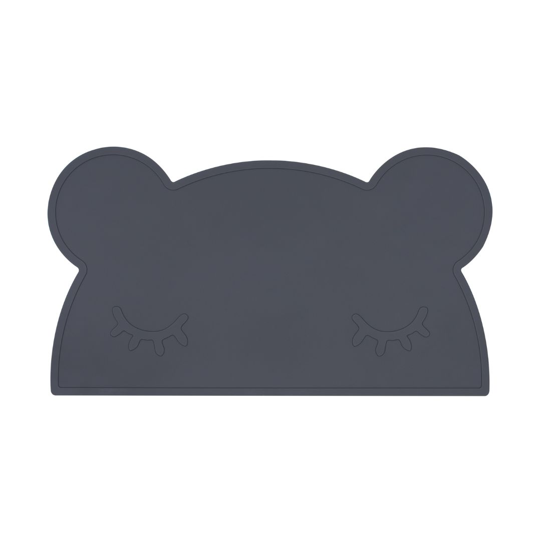 Silicone bear kids placemat in the shade charcoal