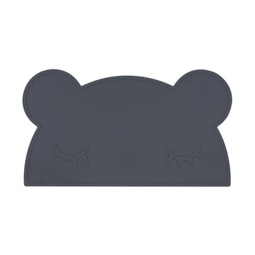 Silicone bear kids placemat in the shade charcoal