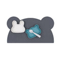 Silicone bear kids placemat in the shade charcoal