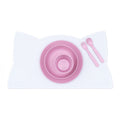Silicone cat kids placemat in the shade snow white.
