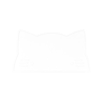 Silicone cat kids placemat in the shade snow white.