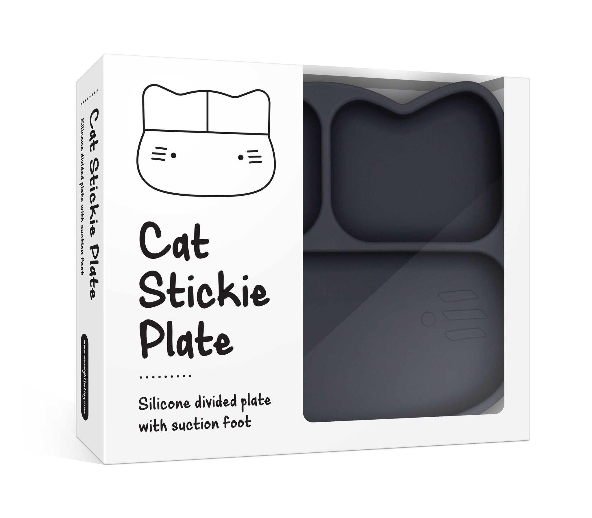 Cat Stickie® Plate - Charcoal