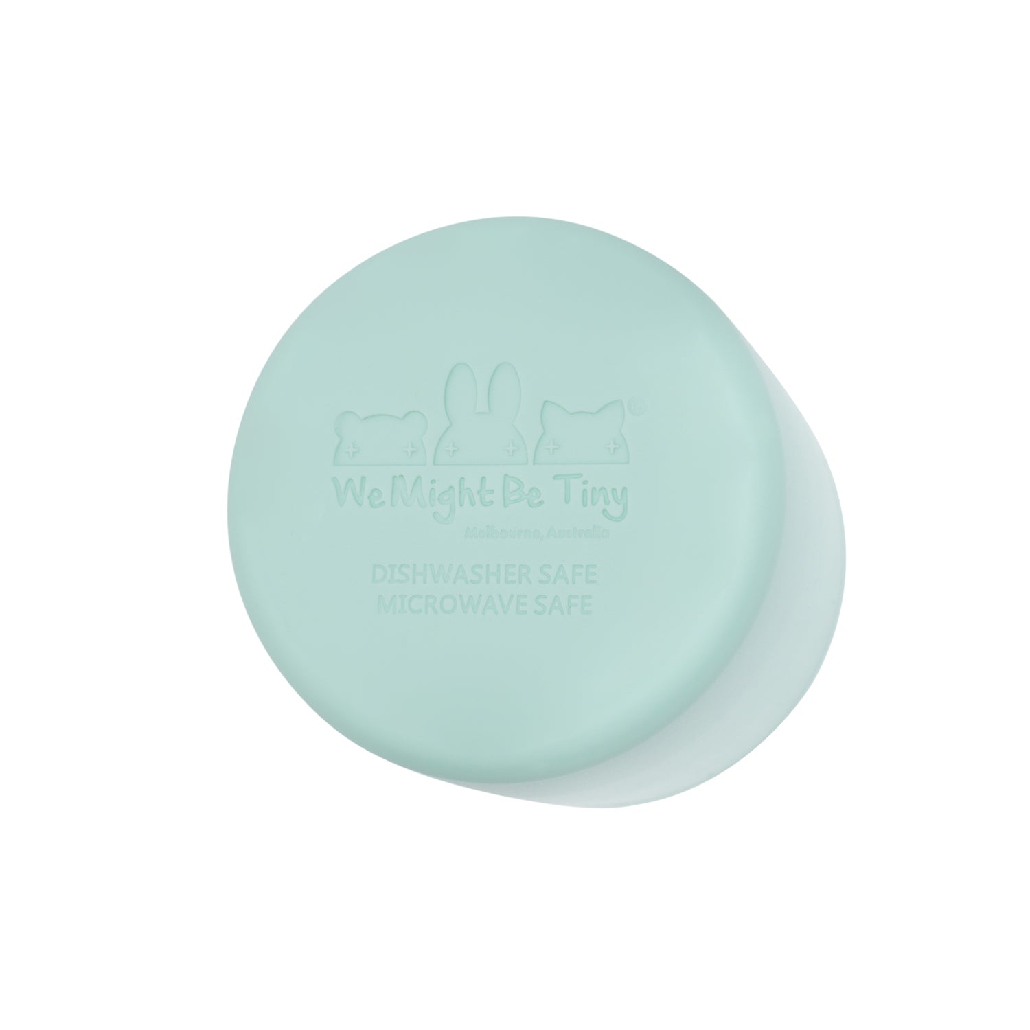 Bottom of mint green silicone cup