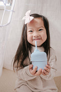 Silicone Sippy Lid in Powder Blue by @little.grateful.hearts