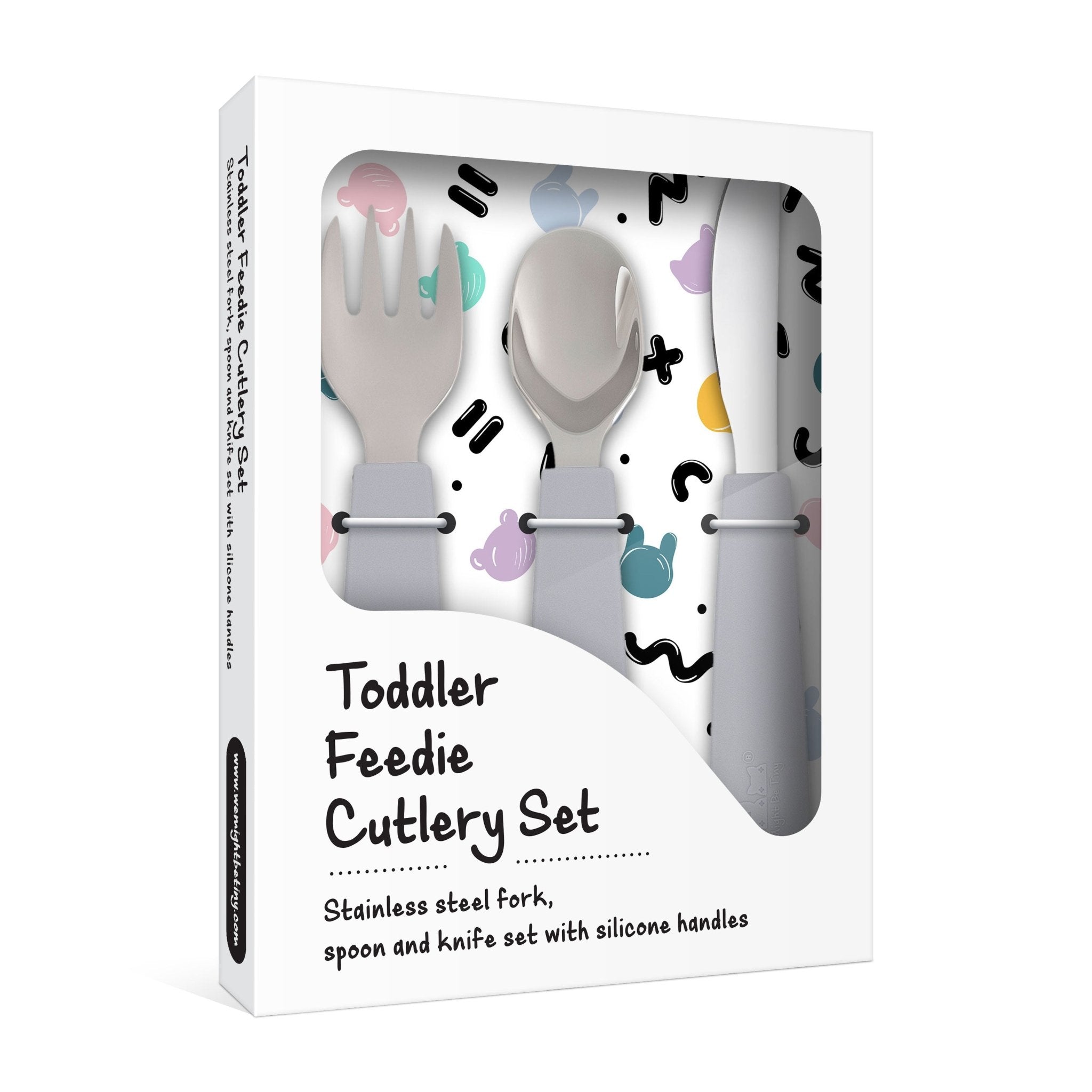 Toddler Feedie® Cutlery Set - Grey