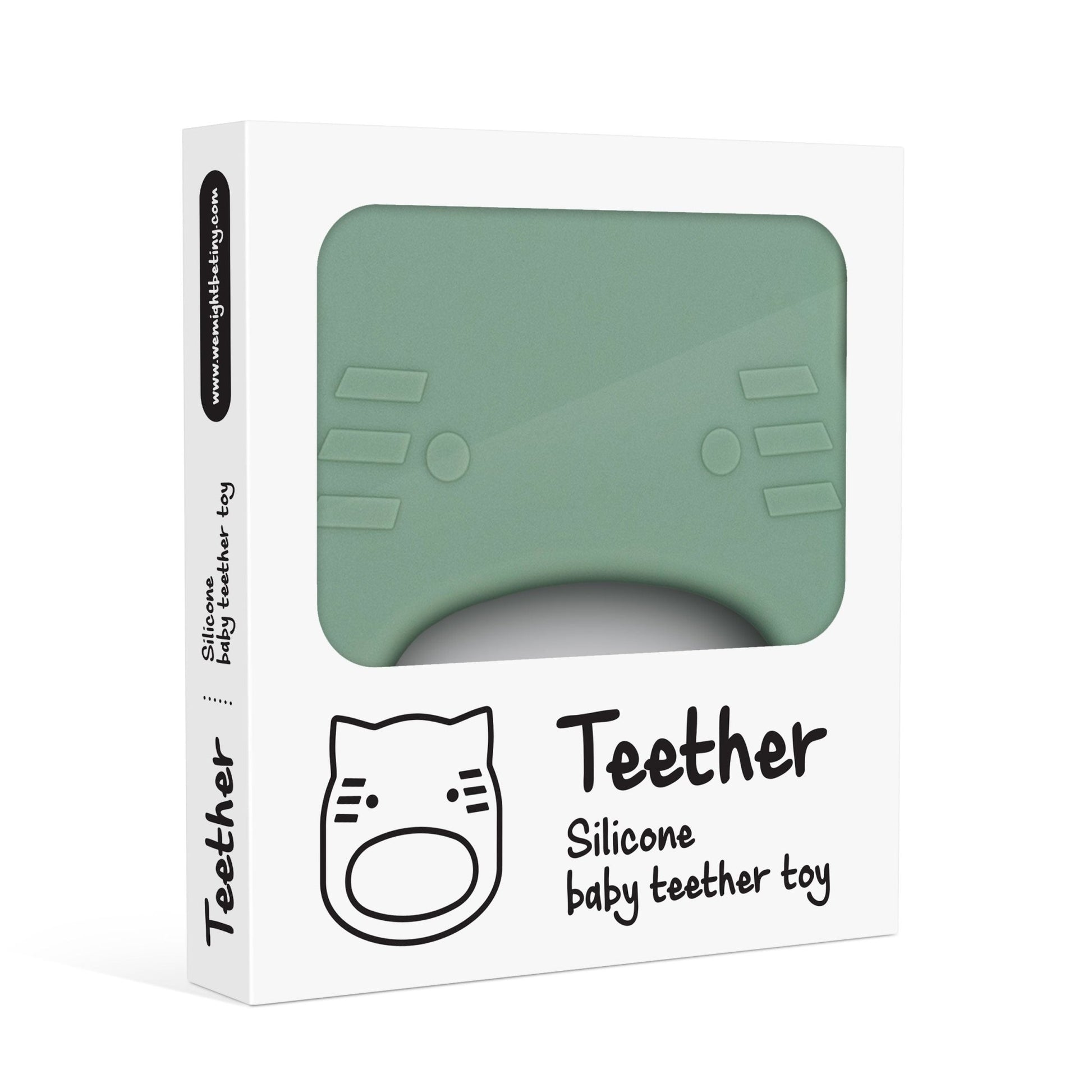Our silicone cat teething ring in Sage