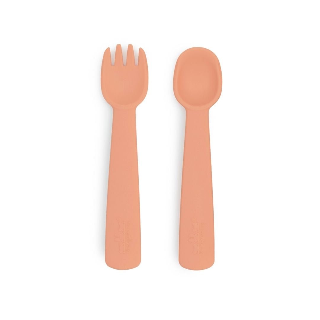 Feedie® Fork & Spoon Set - Dark Peach