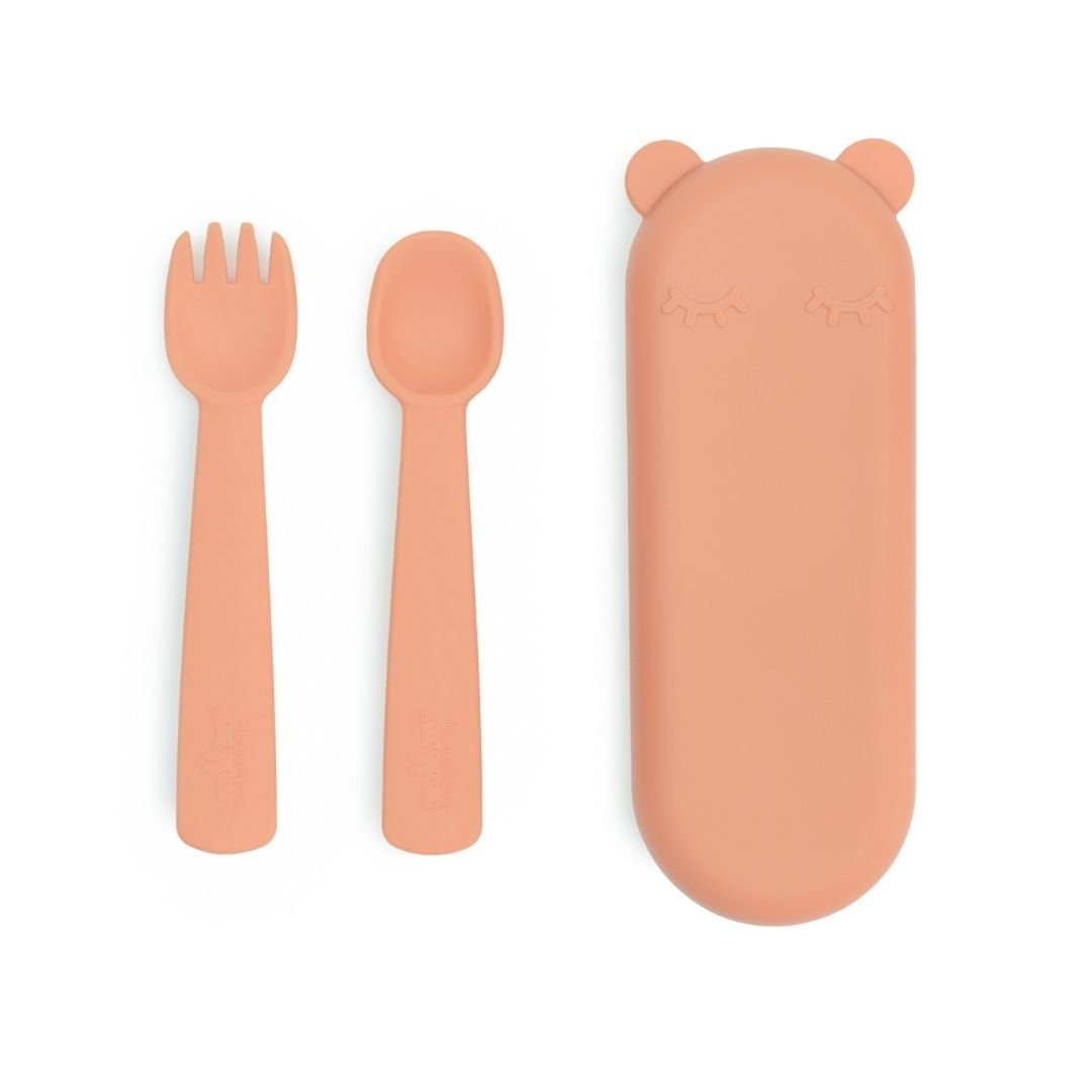 Feedie® Fork & Spoon Set - Dark Peach