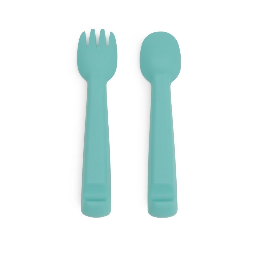Feedie® Fork & Spoon Set - Pistachio