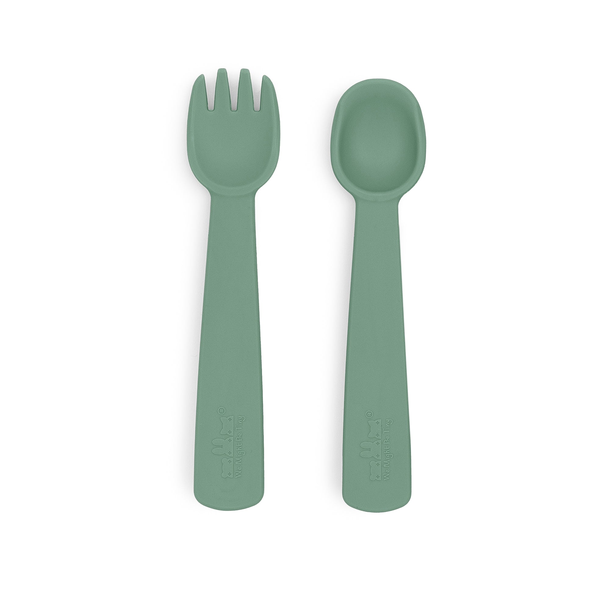 baby spoon fork silicone sage