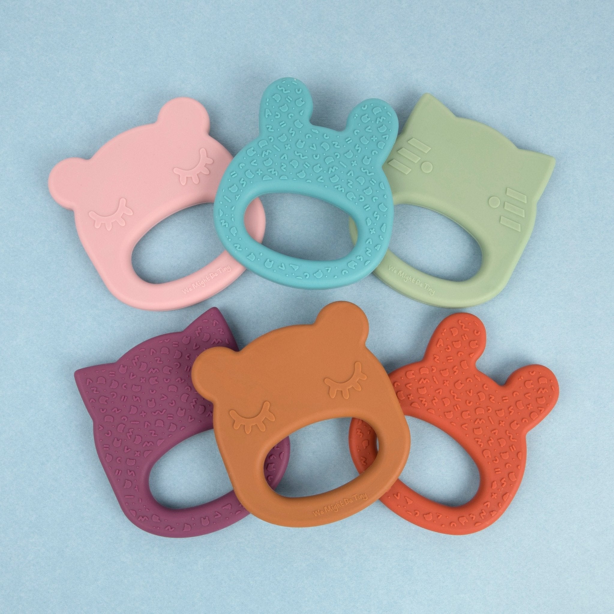 Our silicone bear teething ring in Dusty Rose