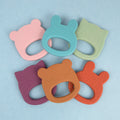 Our silicone bear teething ring in Dusty Rose
