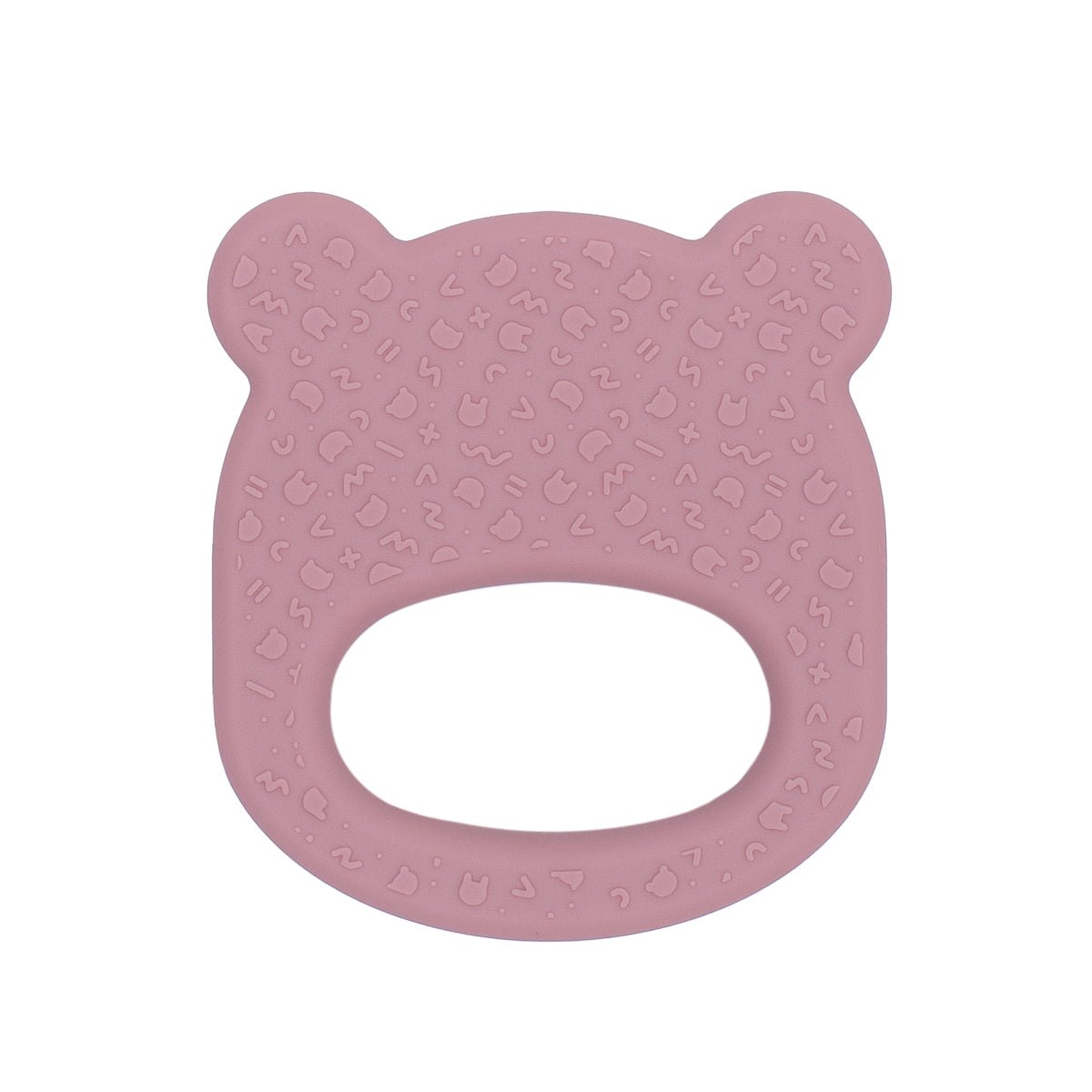 Our silicone bear teething ring in Dusty Rose