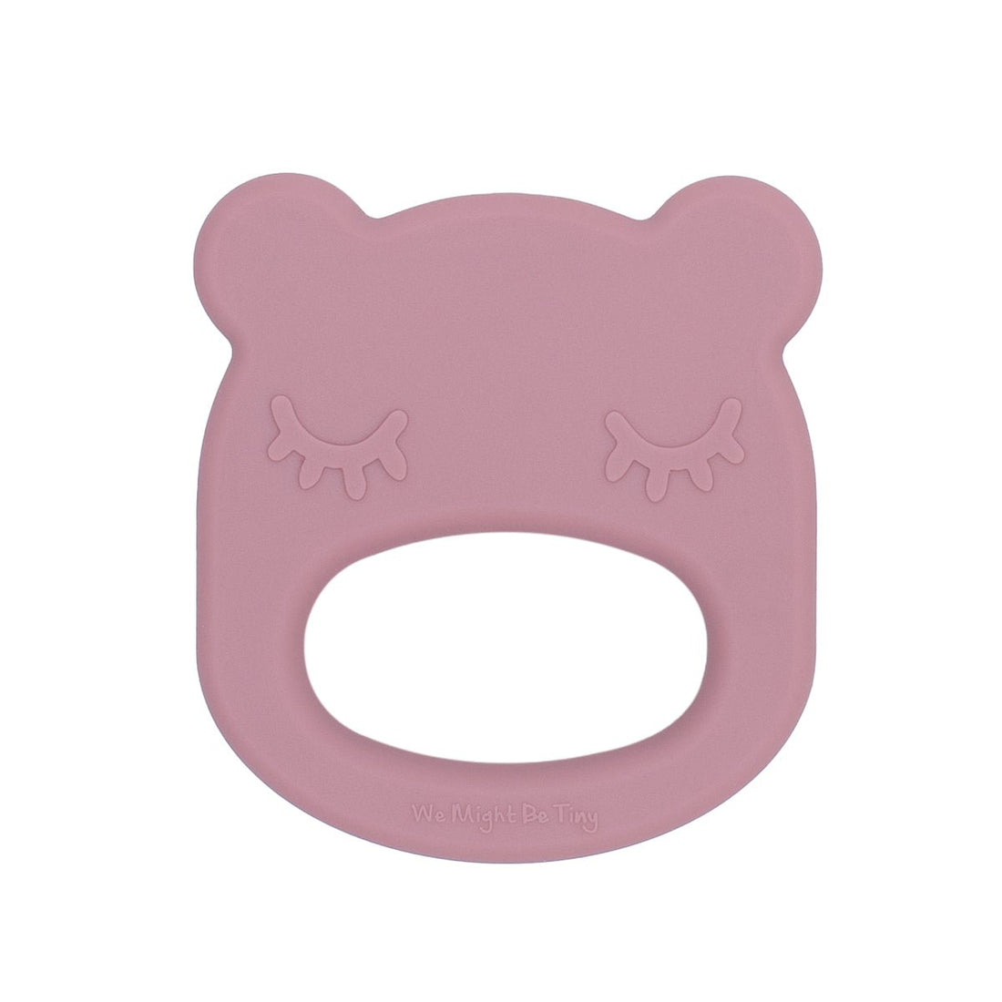 Our silicone bear teething ring in Dusty Rose