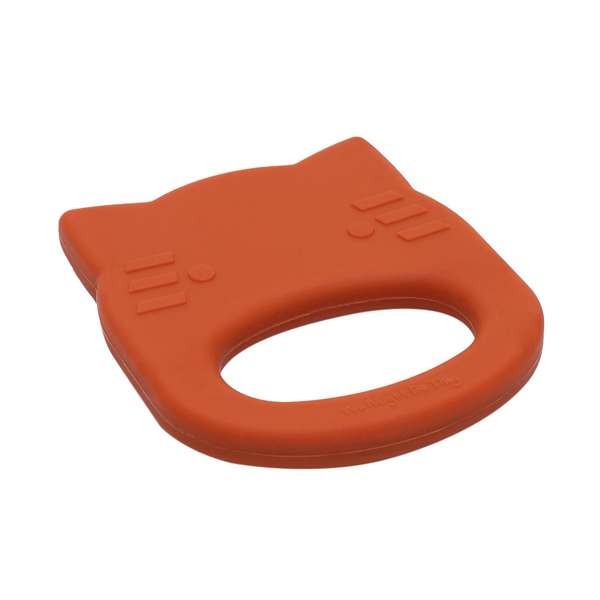 Our silicone cat teething ring in Burnt Orange