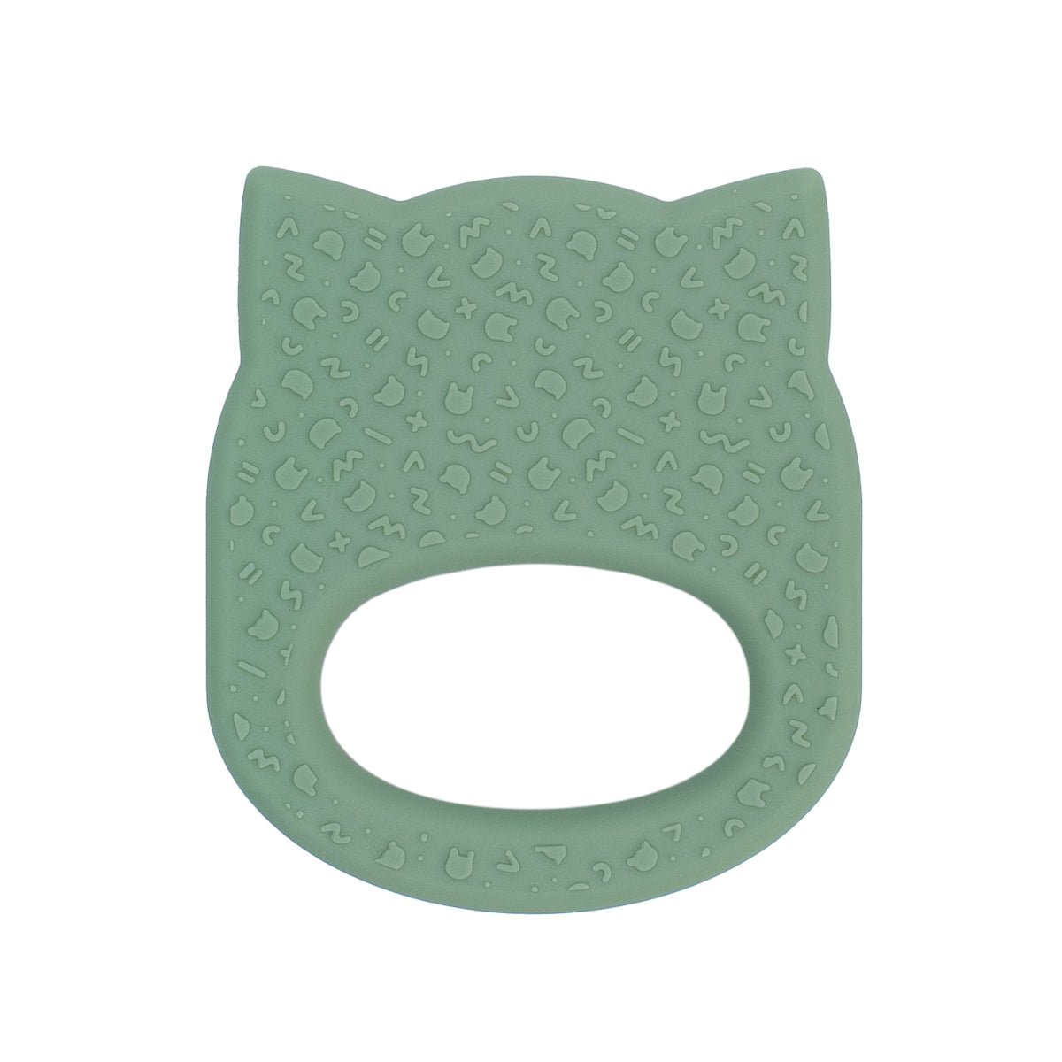 Our silicone cat teething ring in Sage