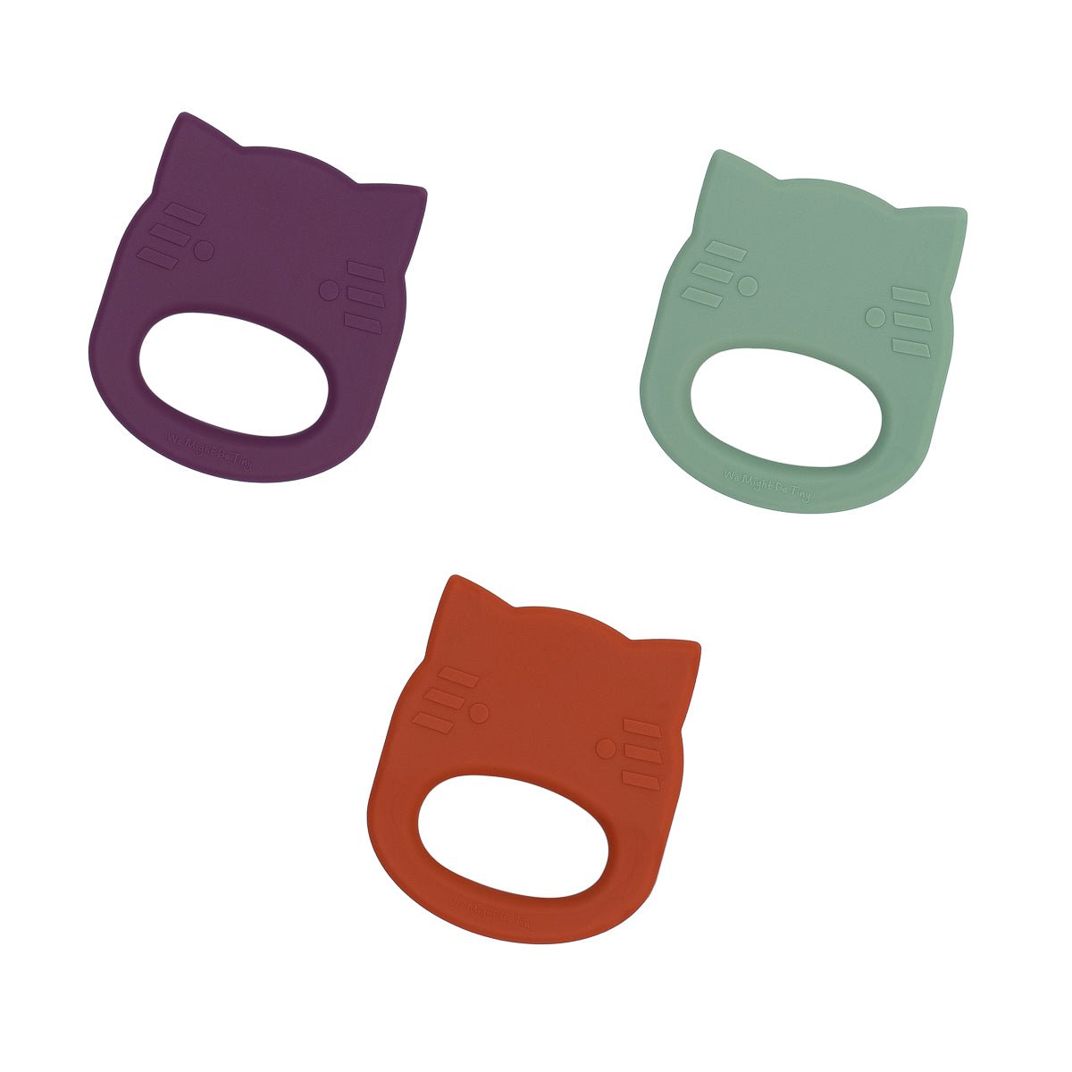 Our silicone cat teething ring in Burnt Orange