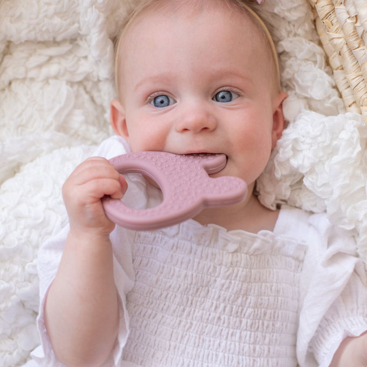 Bunny Teether - Dusty Rose