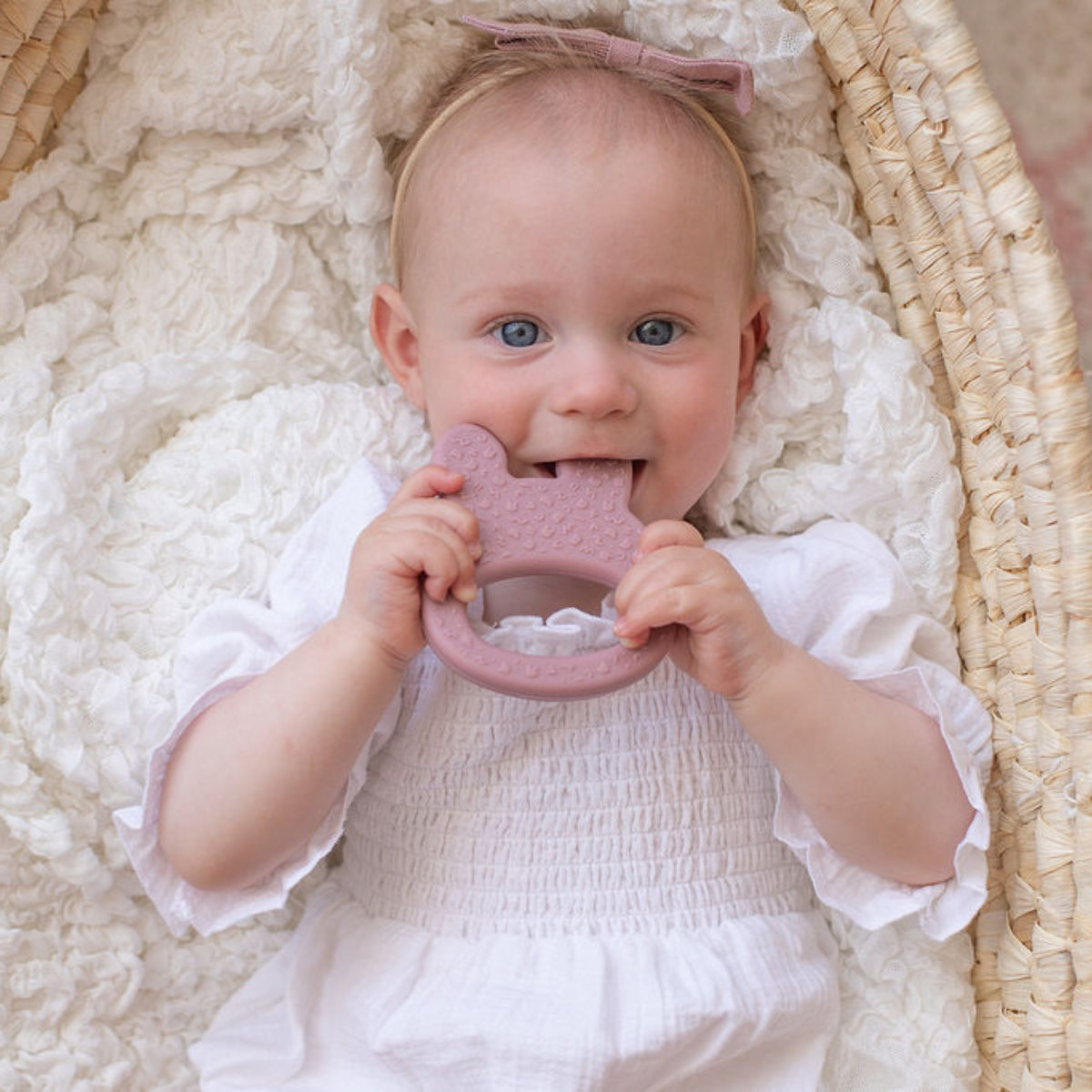 Bunny Teether - Dusty Rose