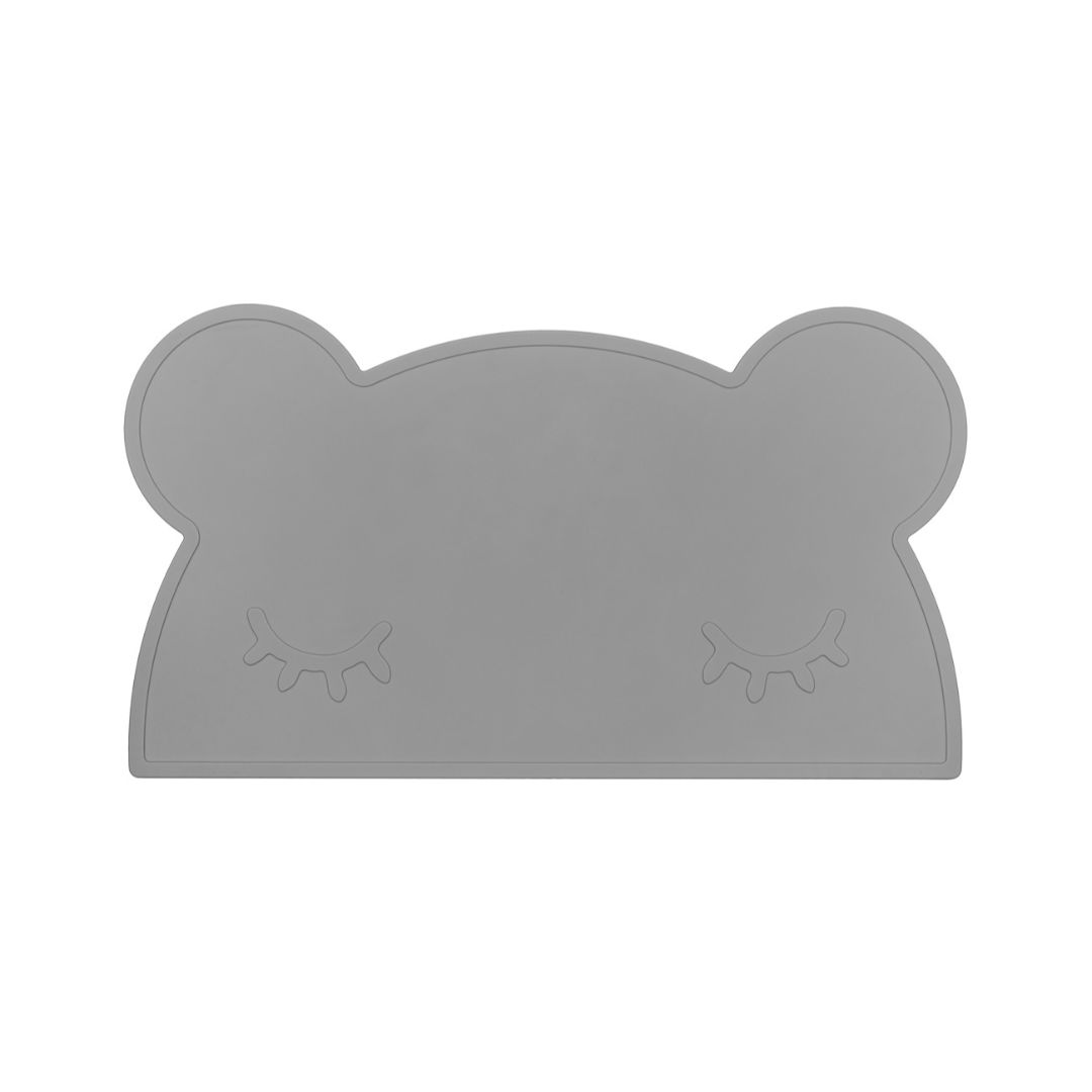 Silicone bear kids placemat in the shade grey