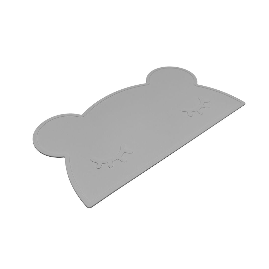 Silicone bear kids placemat in the shade grey