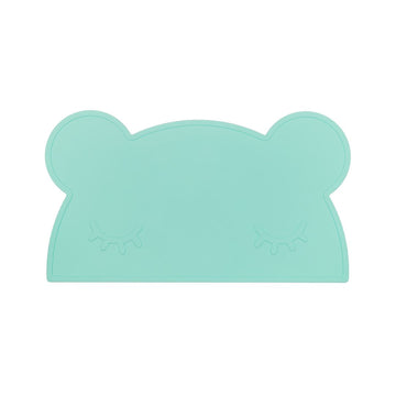 Silicone bear kids placemat in the shade minty green