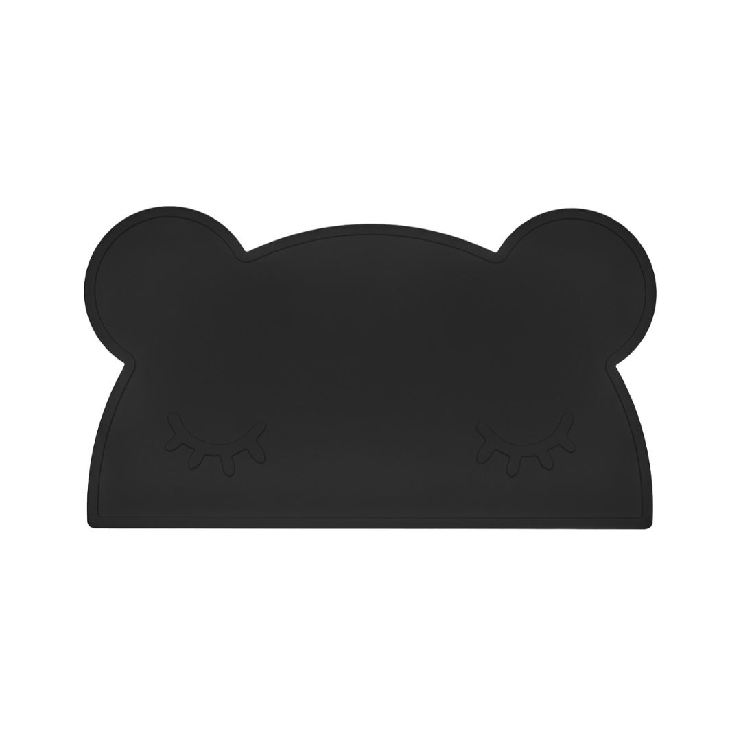 Silicone bear kids placemat in the shade pure black.