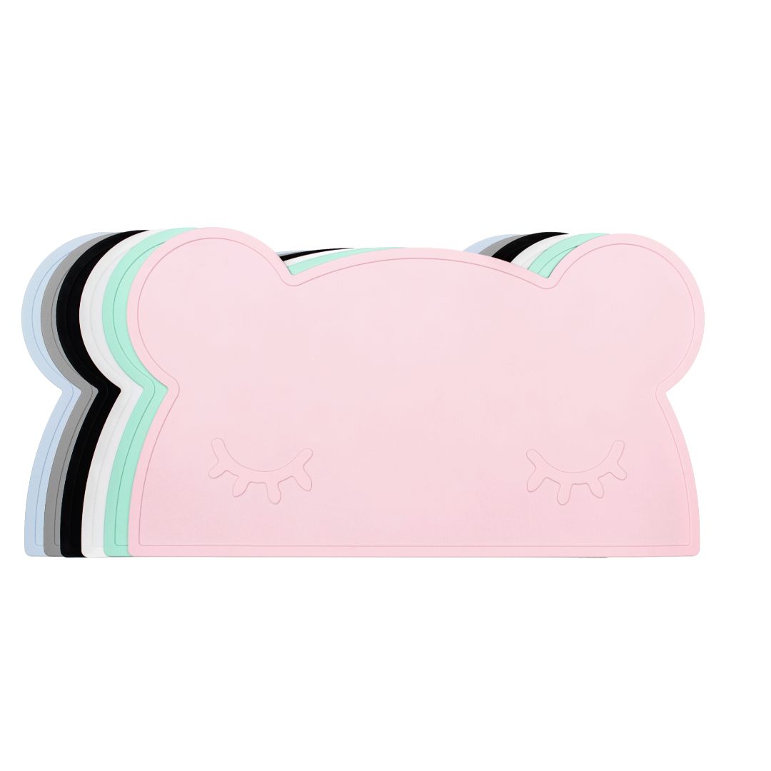 Silicone bear kids placemat in the shade snow white.