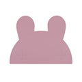 Silicone bunny kids placemat in the shade dusty rose.