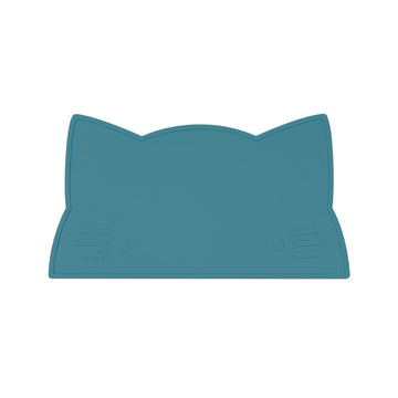 Silicone cat kids placemat in the shade blue dusk.