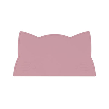 Silicone cat kids placemat in the shade dusty rose.