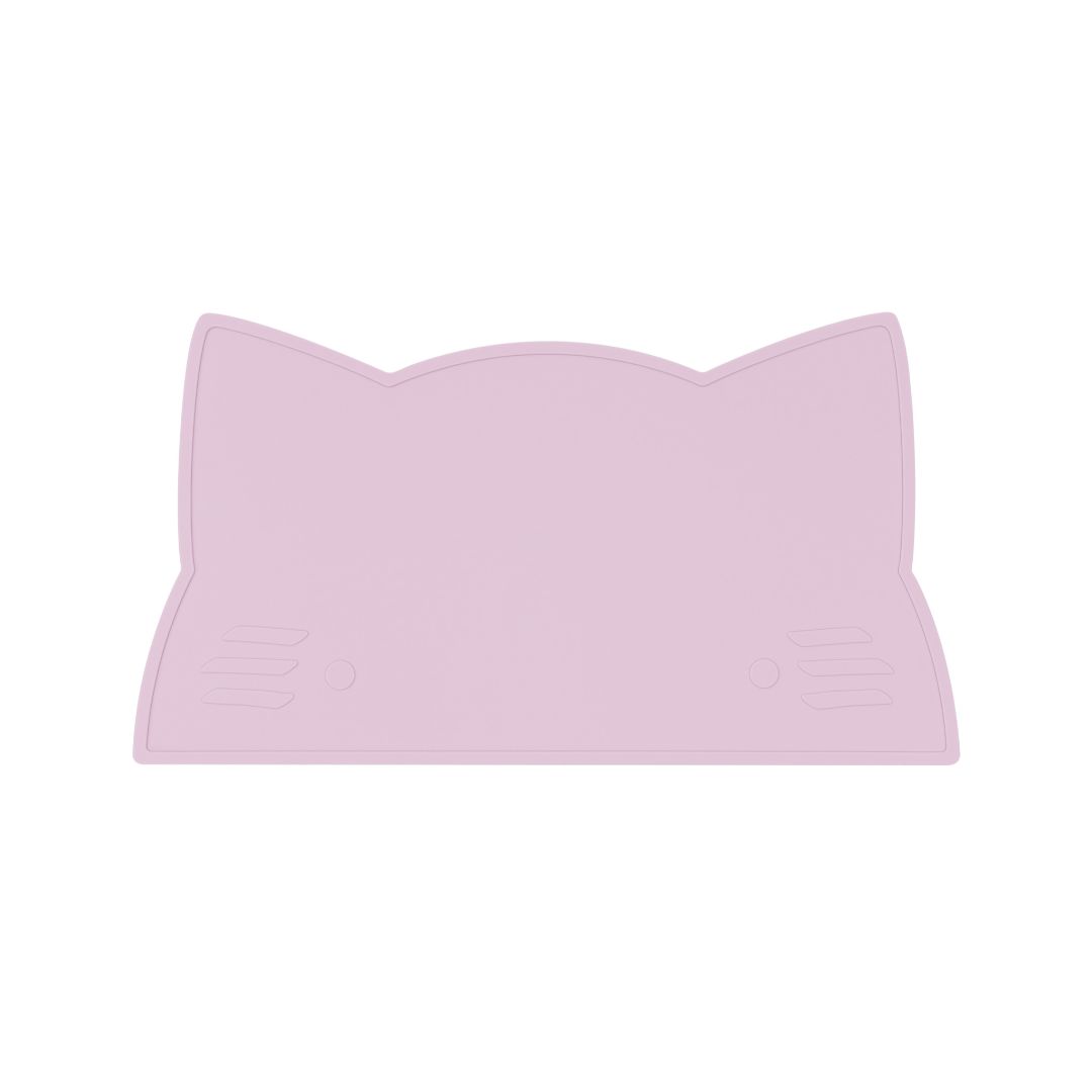 Silicone cat kids placemat in the shade powder pink.