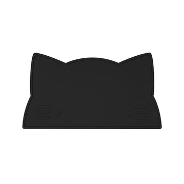 Silicone cat kids placemat in the shade pure black.