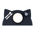 Silicone cat kids placemat in the shade pure black.