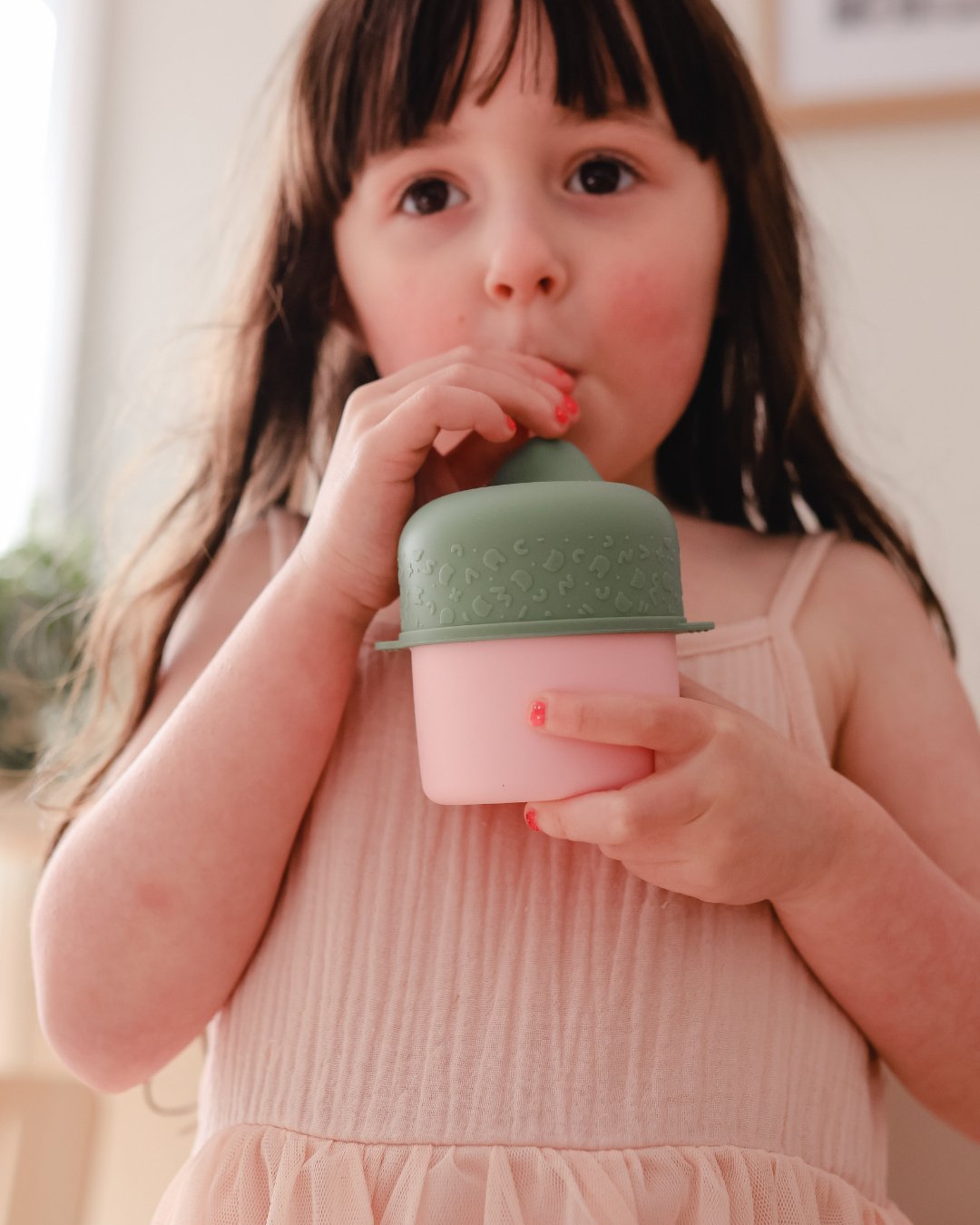 The Sippie Lid - The No-Spill Sippy Cup Lid with Straw in Sage