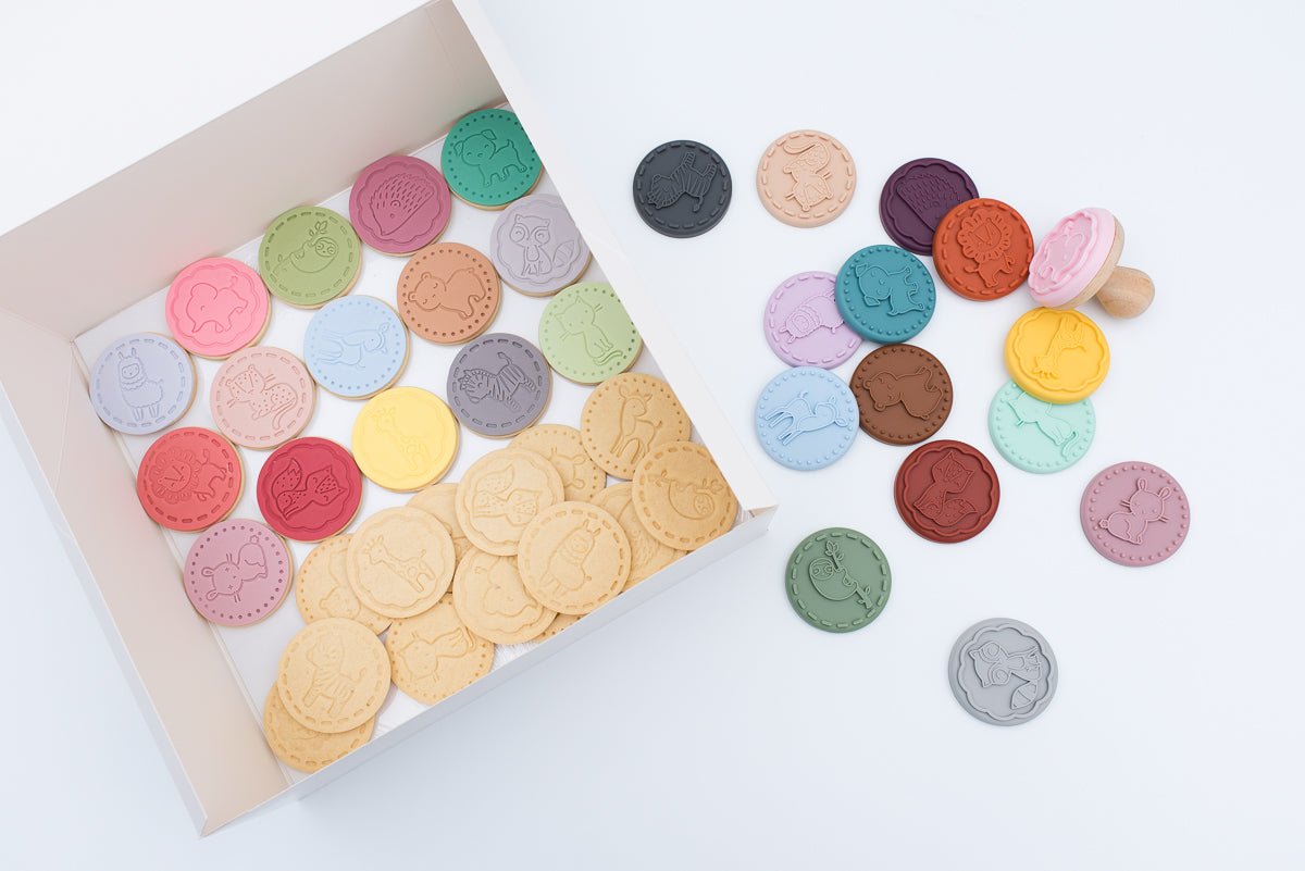 Stampies - Animal cookie stamps & cookies in a box