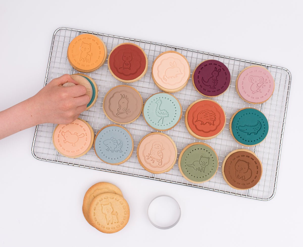 Our Australiana Stampies are the award-winning silicone cookie stamps featuring Australian animals.