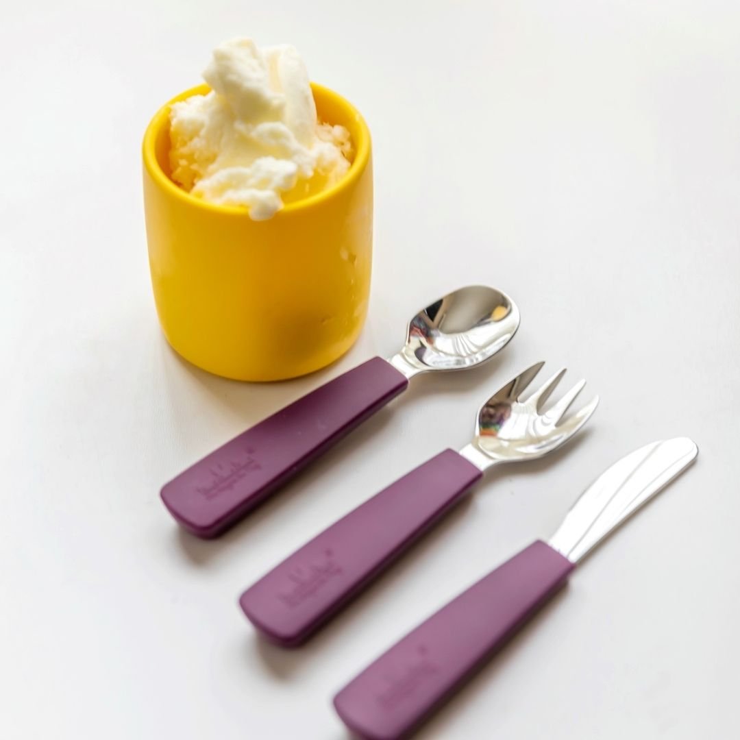 toddler cutlery set plum